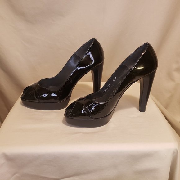 Stuart Weitzman Platform Black Patent Leather Heels - Picture 6 of 8